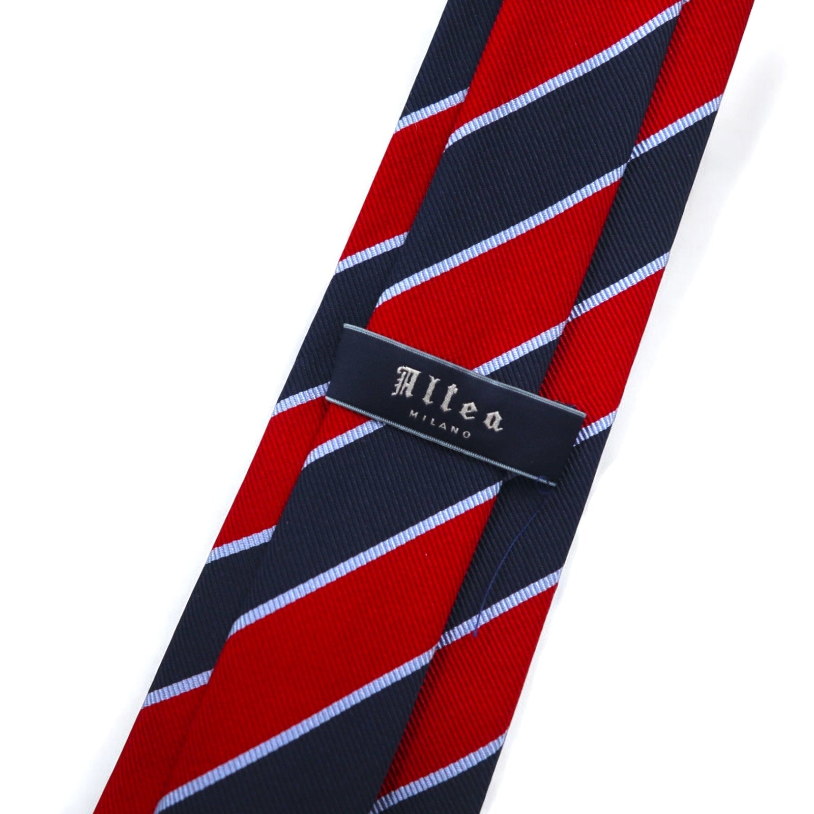 Altea Cravatta italiana a righe regimental rossa e blu navy, disponibile presso UNITED ARROWS