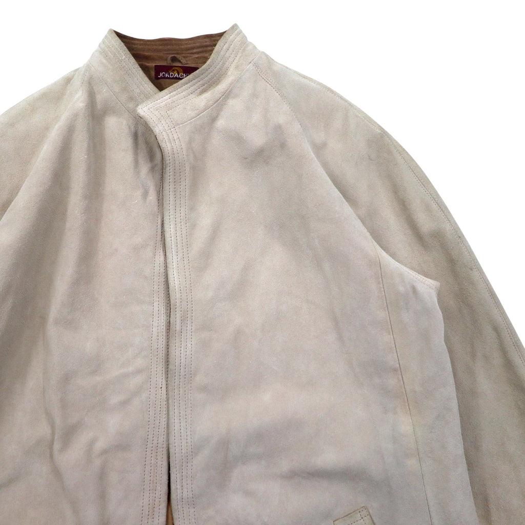 Giacca in pelle scamosciata JORDACHE anni '80, bomber, taglia M, beige, in pelle