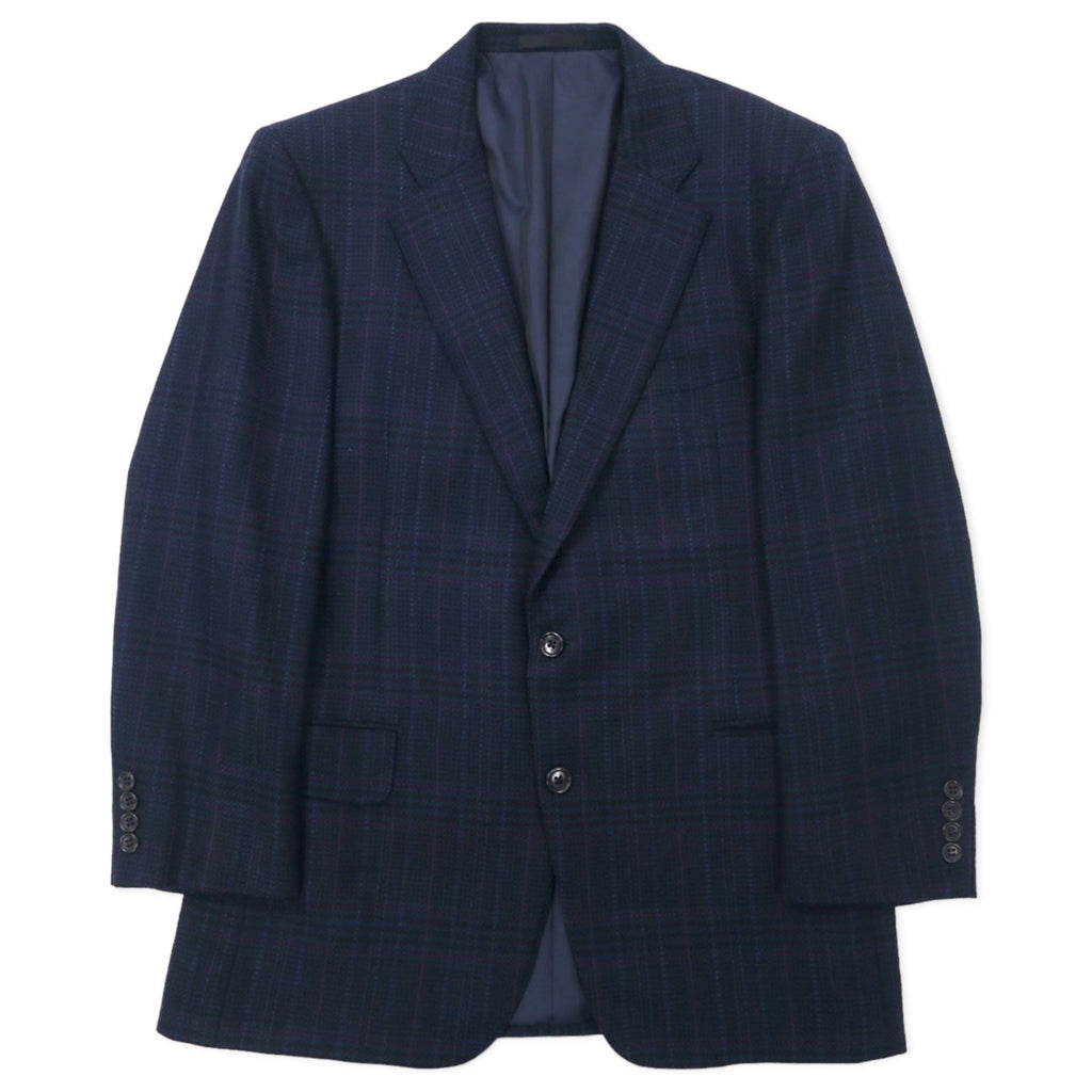 Burberrys Old Blazer in tweed 2 bottoni 94-82-175 AB6, fantasia check blu navy, in lana, made in Japan