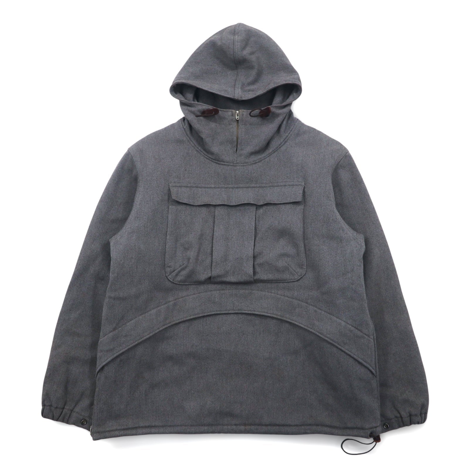 BROWN by 2-tacs Anorak imbottito M grigio mezza zip Anorak B8-J003 Prodotto in Giappone