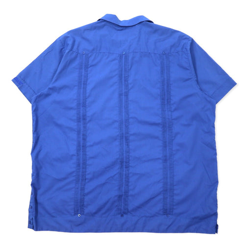 Camicia cubana MYCUBANSTORE anni '90 2X blu cotone taglia grossa
