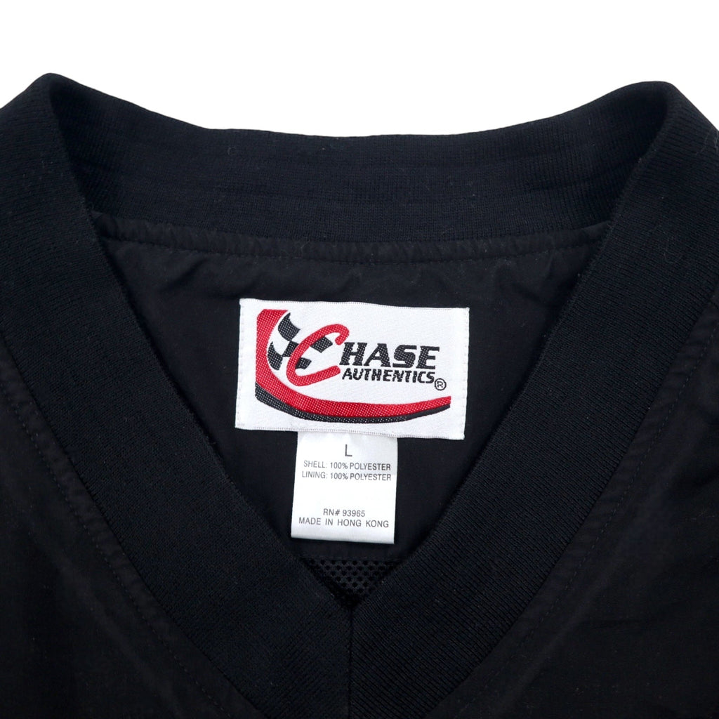 CHASE AUTHENTICS Giacca a vento pullover da racing in nylon taglia L nera con coulisse in poliestere e ricamo UPS