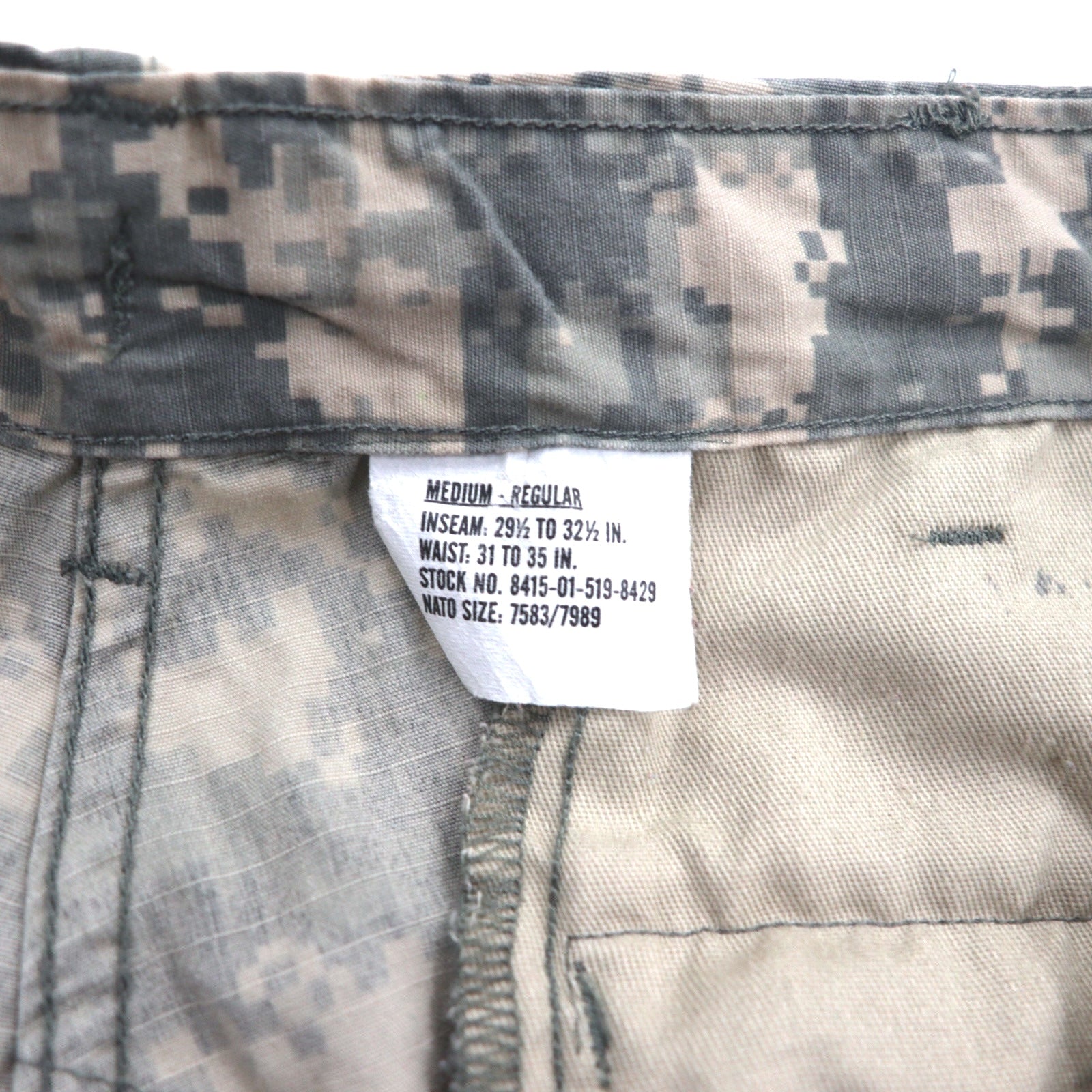 US ARMY 米軍 WOOLRICH INC. 00年代 ミリタリー デジカモ カーゴパンツ M カーキ 8415-01-519-8429