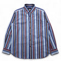 ZEPHYR (D'URBAN) Camicia button-down a righe multiple XL blu Tessuto italiano