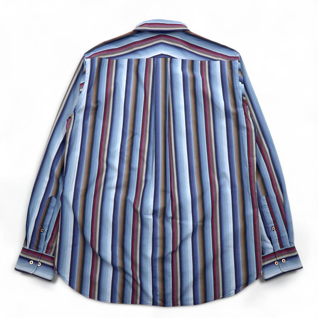 ZEPHYR (D'URBAN) Camicia button-down a righe multiple XL blu Tessuto italiano