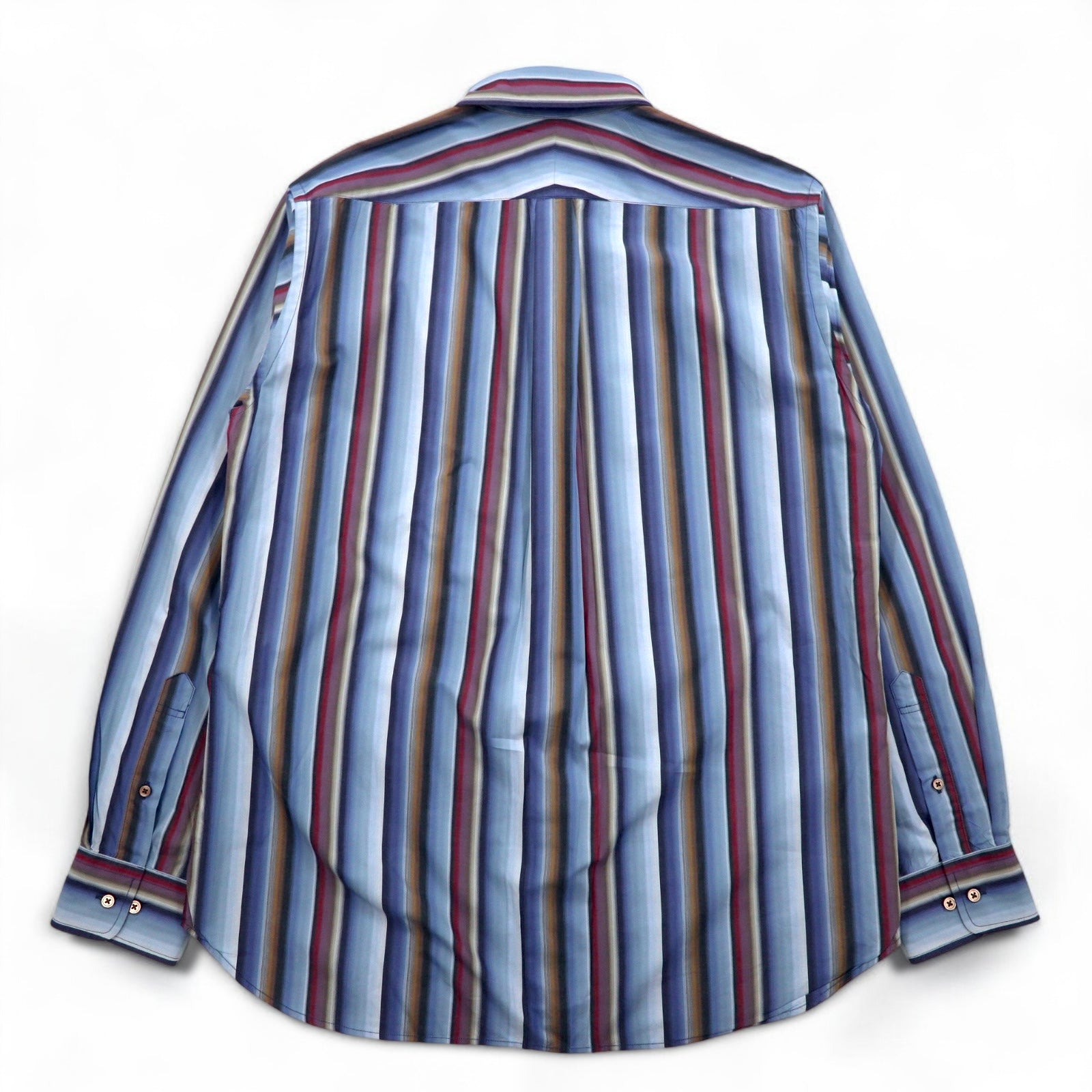 ZEPHYR (D'URBAN) Camicia button-down a righe multiple XL blu Tessuto italiano