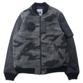 BOLINI BOLINI Giubbotto college con maniche in pelle 48 Grigio Nero Fantasia mimetica Melton Lana Pelle di capra Ricamo tigrato sul retro