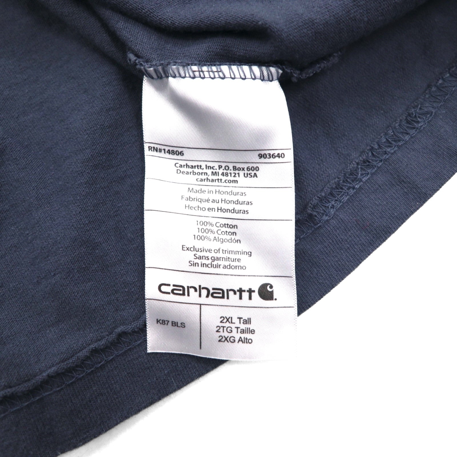 Carhartt T-shirt taschino loose fit 2XL tasca larga grigio made in Honduras