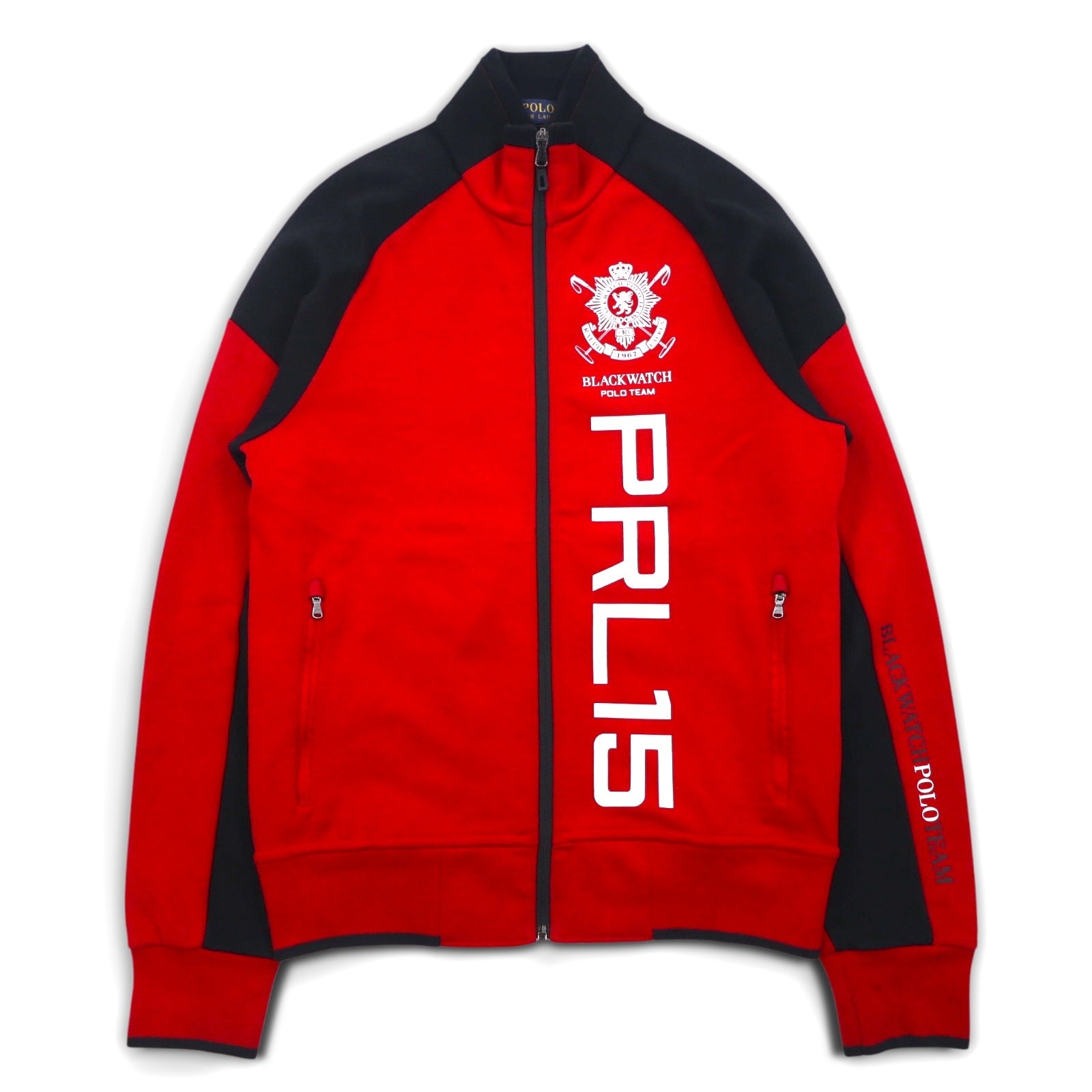 Polo Ralph Lauren track jacket maglia S rosso BLACK WATCH POLO TEAM