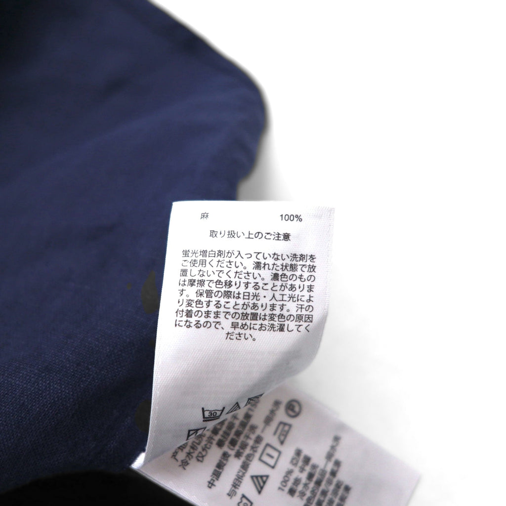 Brooks Brothers REGENT リネン ボタンダウンシャツ M ネイビー アイリッシュリネン 麻 胸ポケット  BAIRD McNUTT