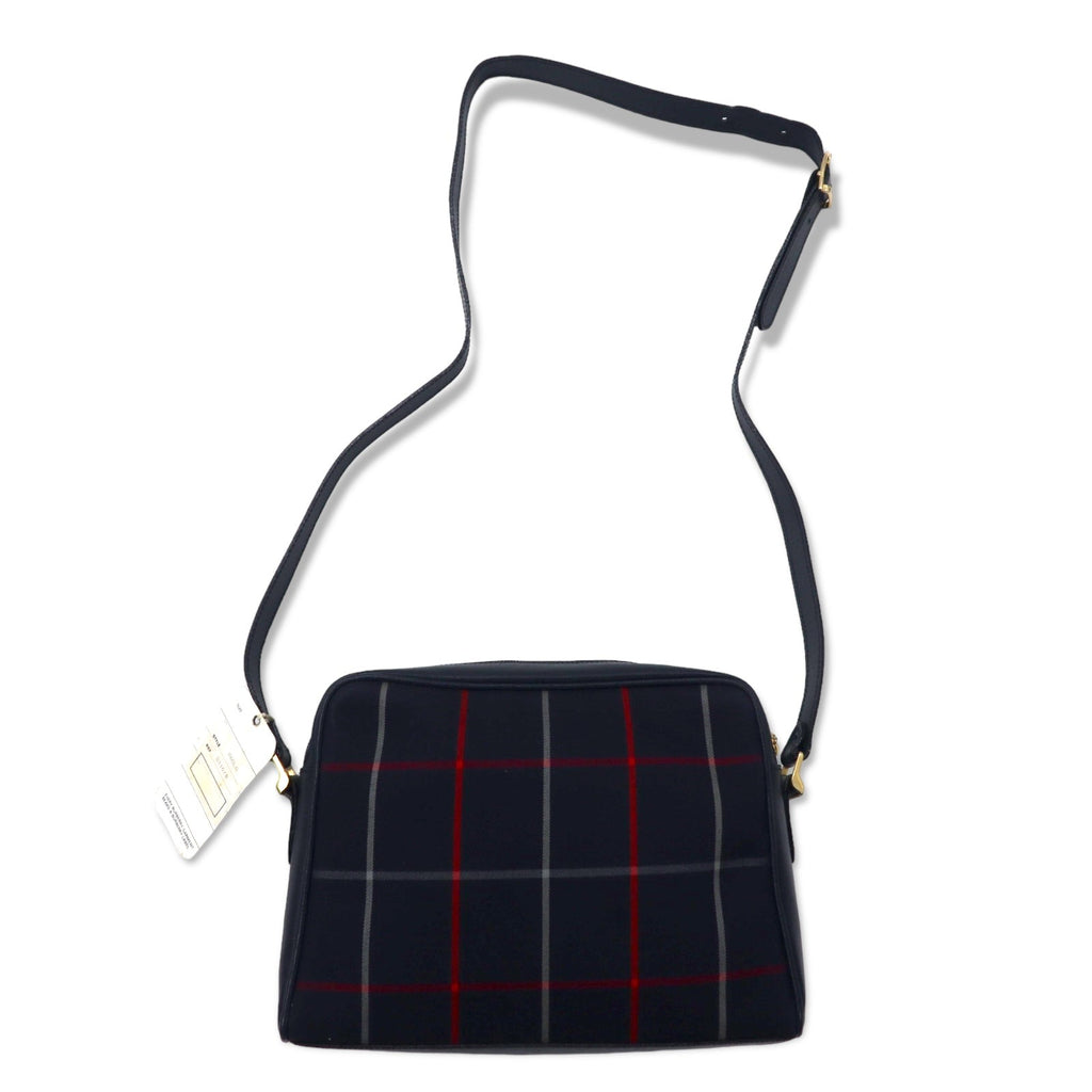 BURBERRYS Borsa a tracolla Nova Check vintage blu navy in tela e pelle, mai usata