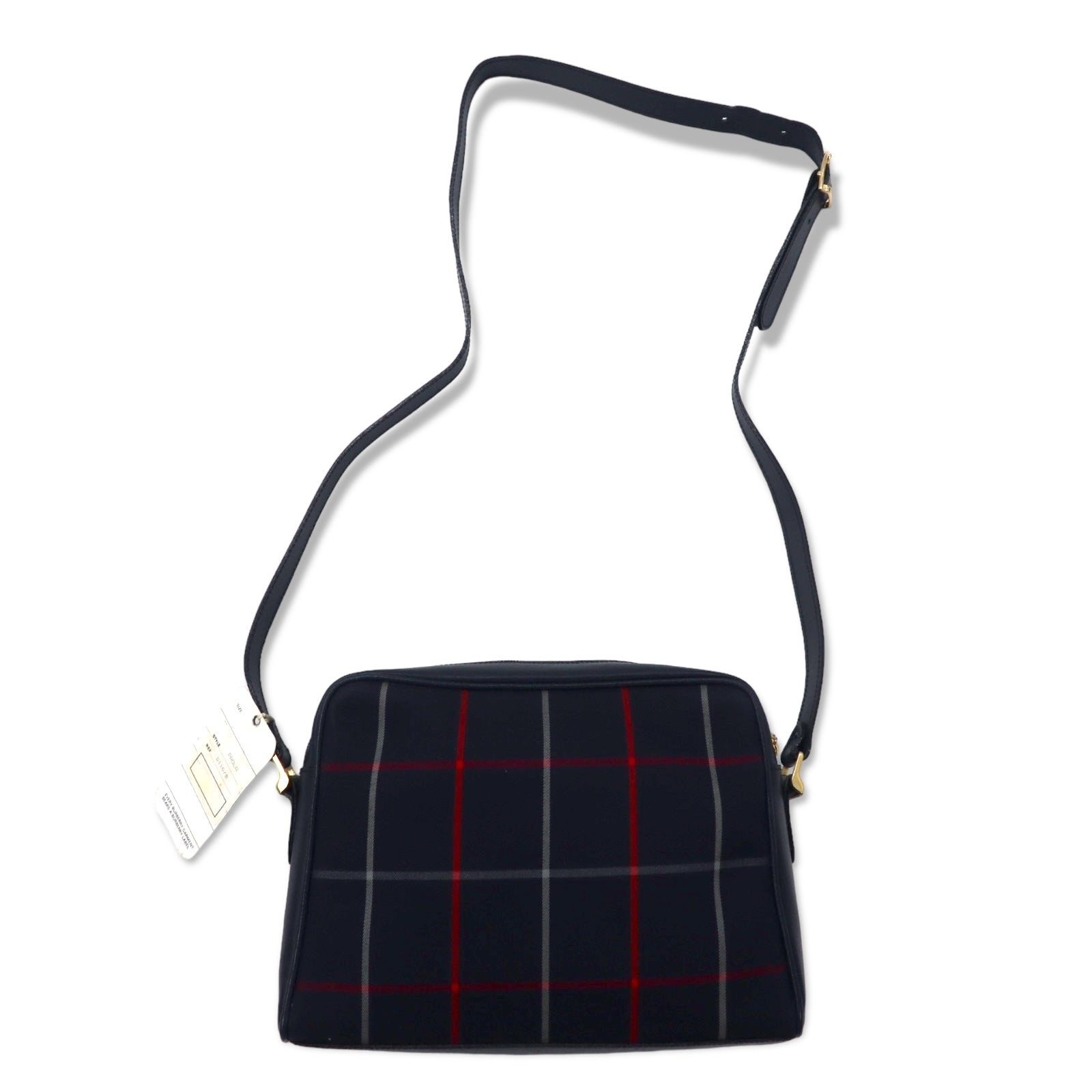BURBERRYS Borsa a tracolla Nova Check vintage blu navy in tela e pelle, mai usata