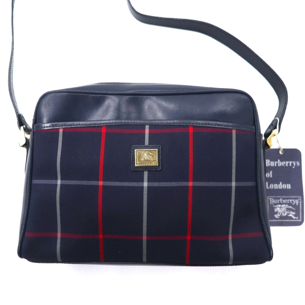 BURBERRYS Borsa a tracolla Nova Check vintage blu navy in tela e pelle, mai usata