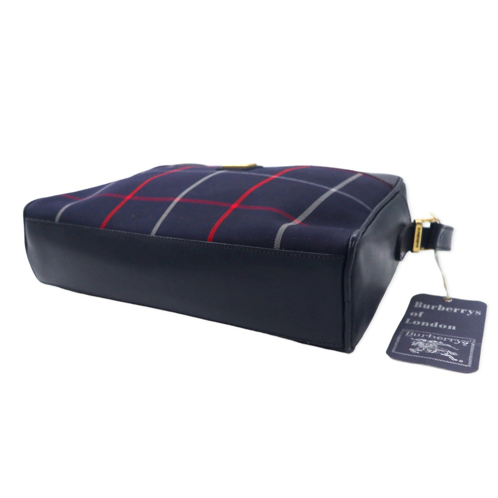BURBERRYS Borsa a tracolla Nova Check vintage blu navy in tela e pelle, mai usata