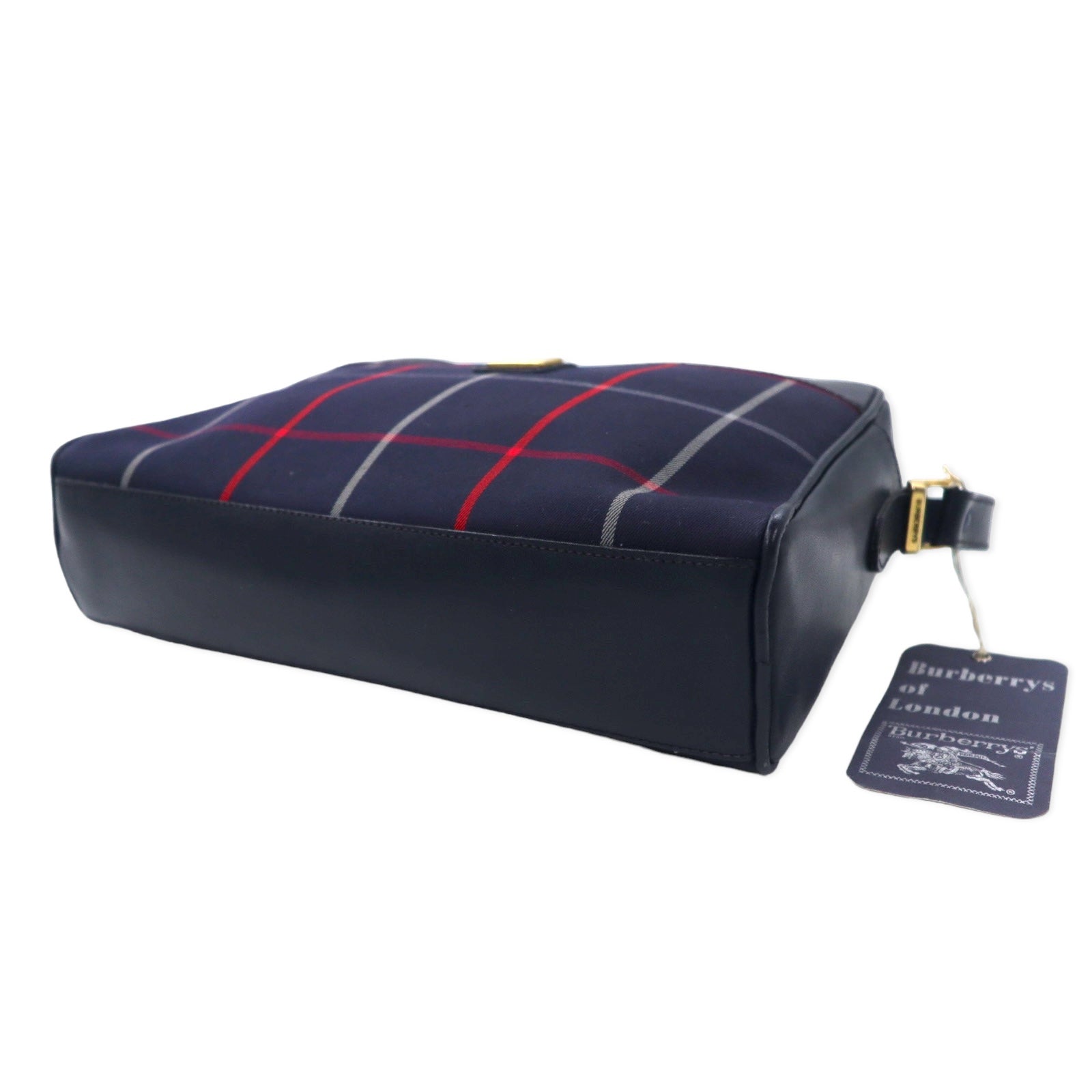 BURBERRYS Borsa a tracolla Nova Check vintage blu navy in tela e pelle, mai usata