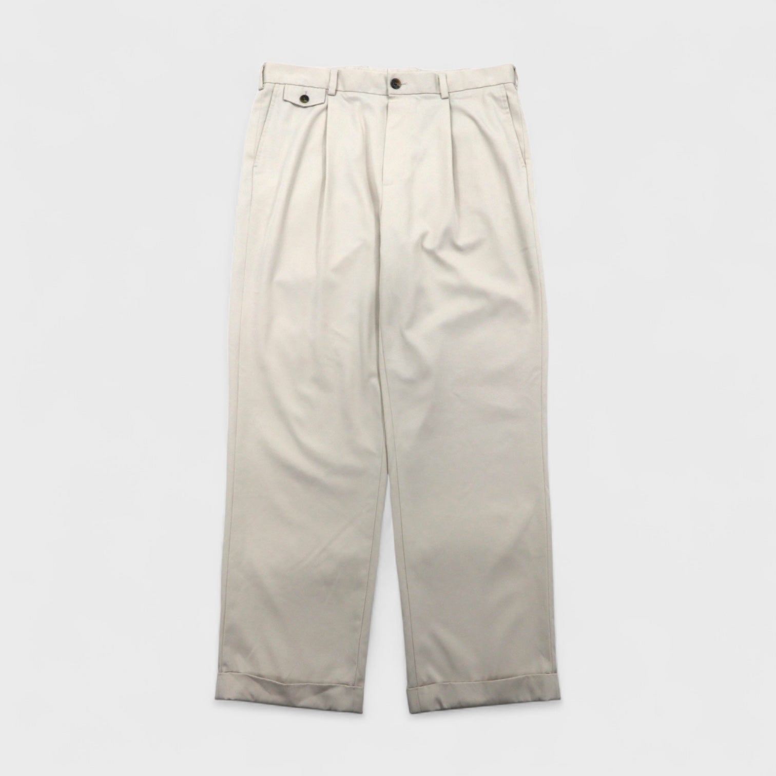 Brooks Brothers COUNTRY CLUB Pantaloni larghi a pieghe L beige poliestere