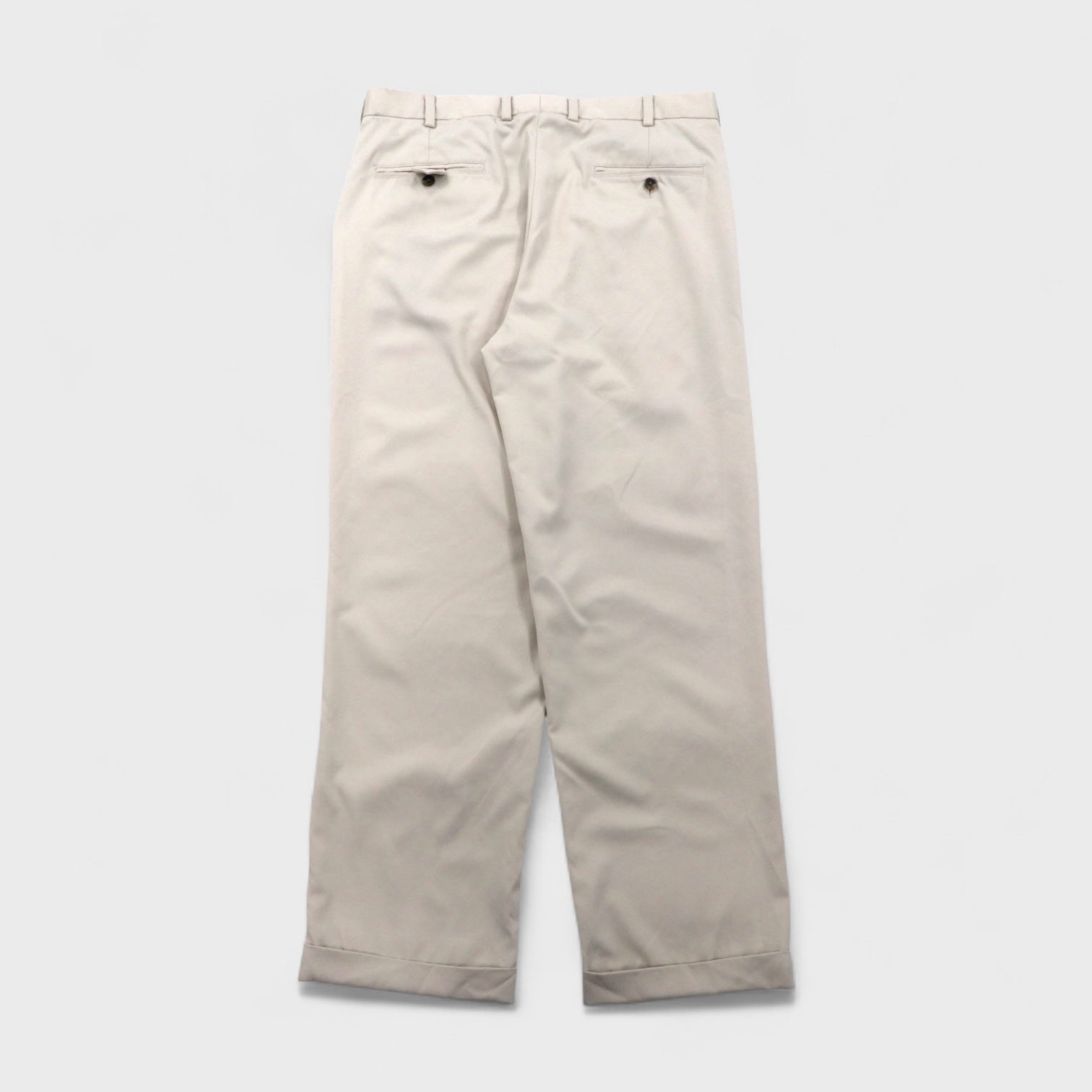 Brooks Brothers COUNTRY CLUB Pantaloni larghi a pieghe L beige poliestere