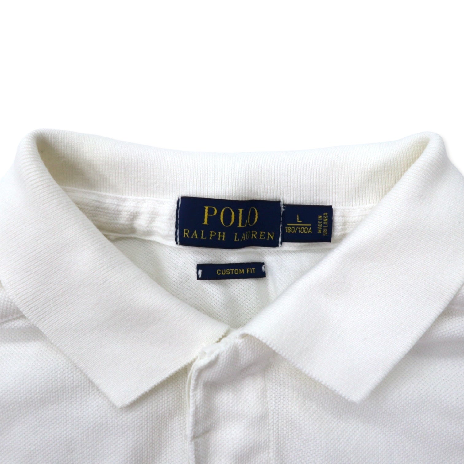 POLO RALPH LAUREN Polo L Bianco Cotone Piquet CUSTOM FIT