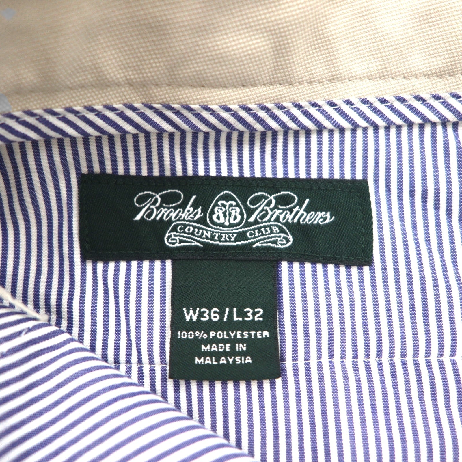 Brooks Brothers COUNTRY CLUB Pantaloni larghi a pieghe L beige poliestere