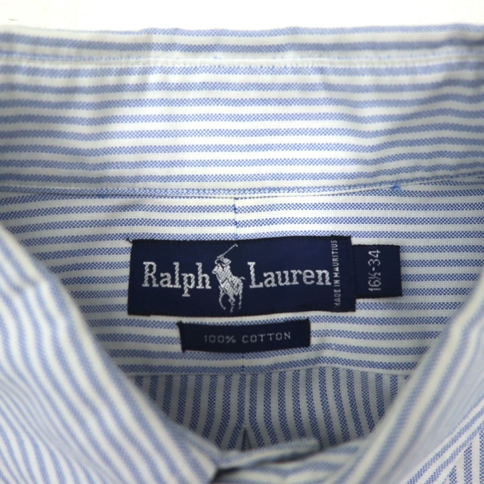 Ralph Lauren anni '90 camicia Oxford button-down XL a righe blu e bianche con piccolo ricamo pony