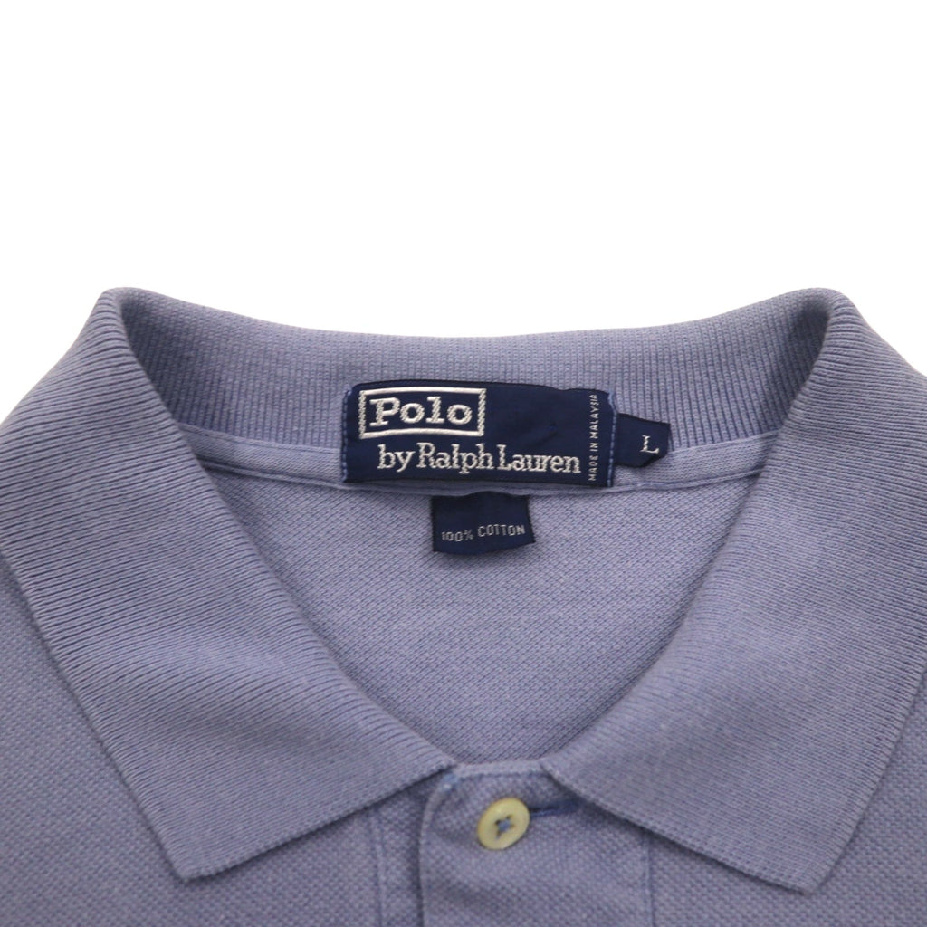 Polo by Ralph Lauren 90年代 ポロシャツ L ブルー コットン 鹿の子 スモールポニー刺繍