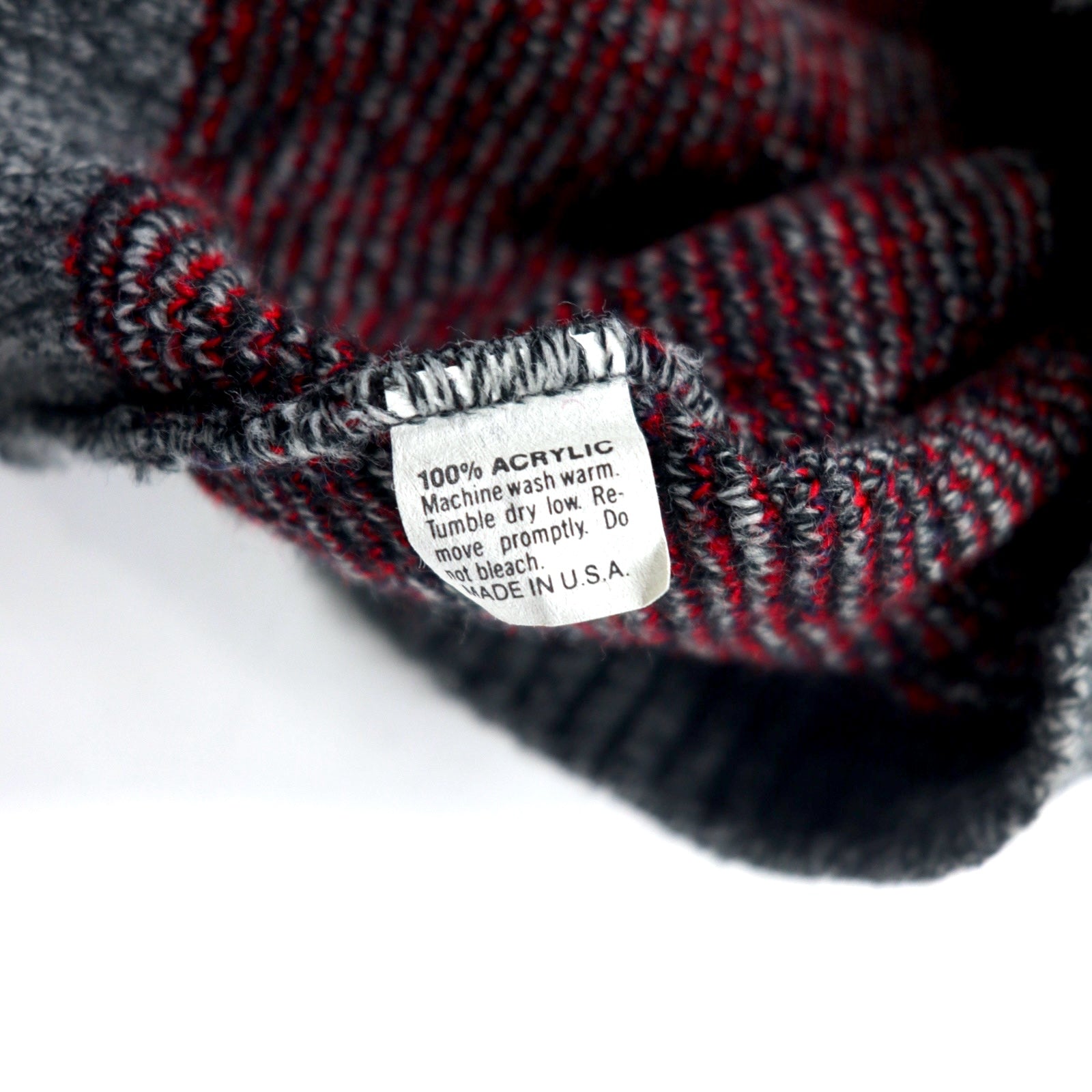 Maglione in maglia acrilica di Le TIGRE degli anni '90, made in USA, fantasia all-over, taglia XXL, grigio rosso