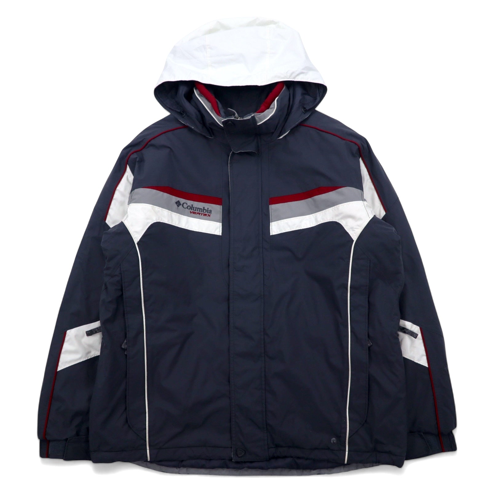 Columbia VERTEX anni '90 Giacca a vento Taglia L Grigio Nylon Fodera in pile Doppia cerniera Coulisse OMNI-SHIELD Impermeabile