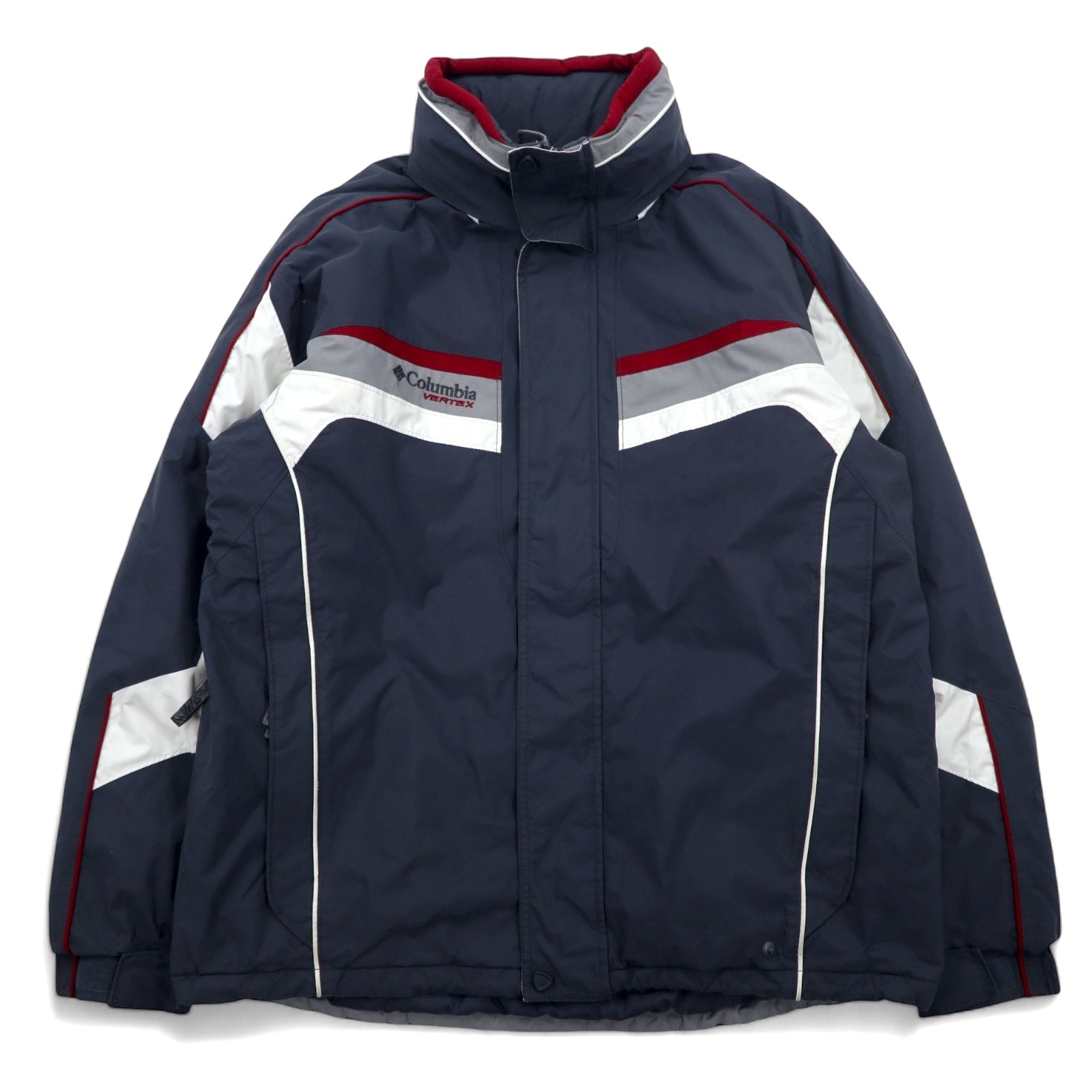 Columbia VERTEX anni '90 Giacca a vento Taglia L Grigio Nylon Fodera in pile Doppia cerniera Coulisse OMNI-SHIELD Impermeabile