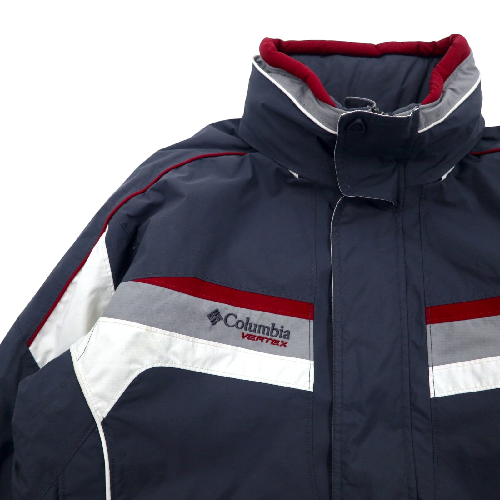 Columbia VERTEX anni '90 Giacca a vento Taglia L Grigio Nylon Fodera in pile Doppia cerniera Coulisse OMNI-SHIELD Impermeabile