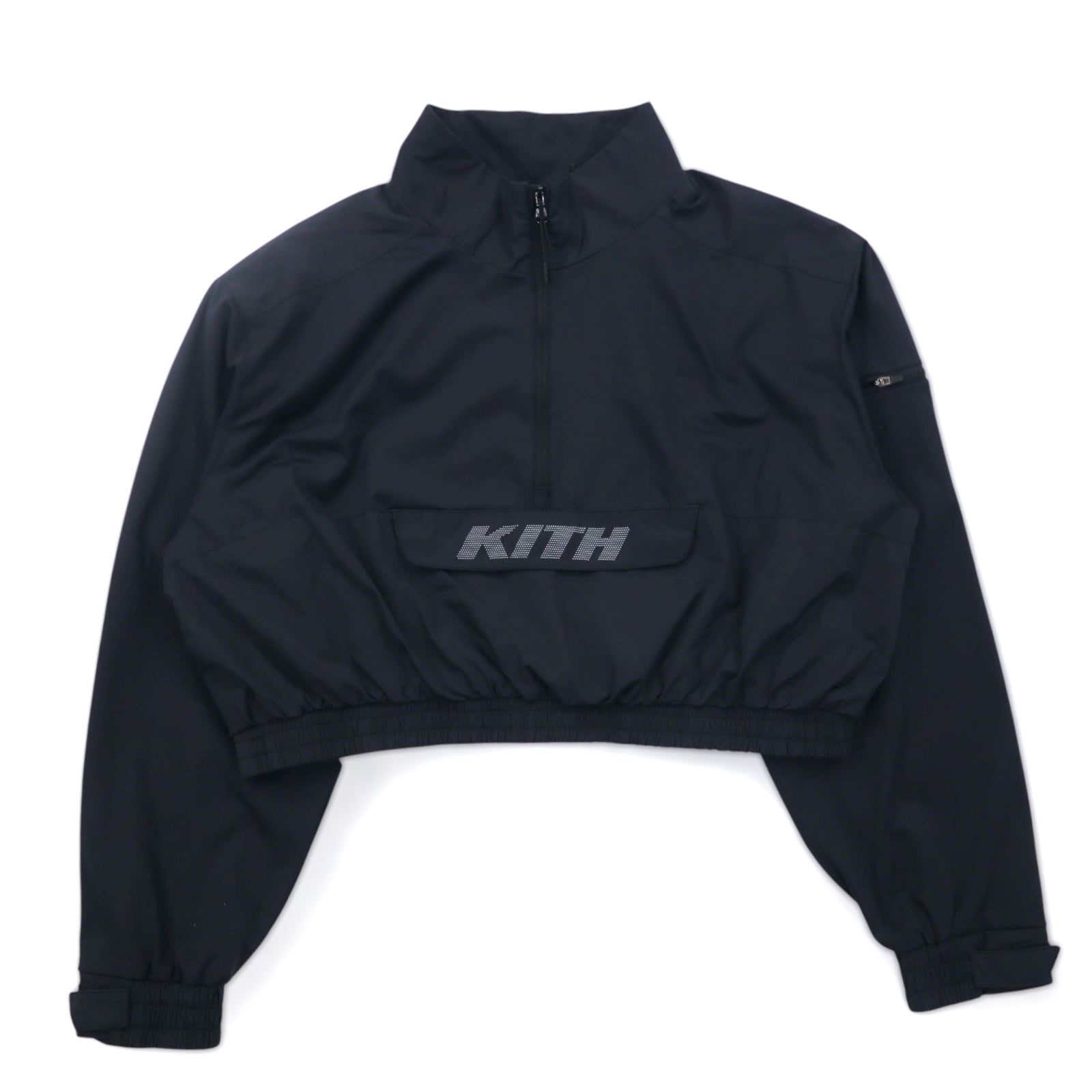 KITH Anorak Corto Mezza Cerniera Giacca da Pista L Nero