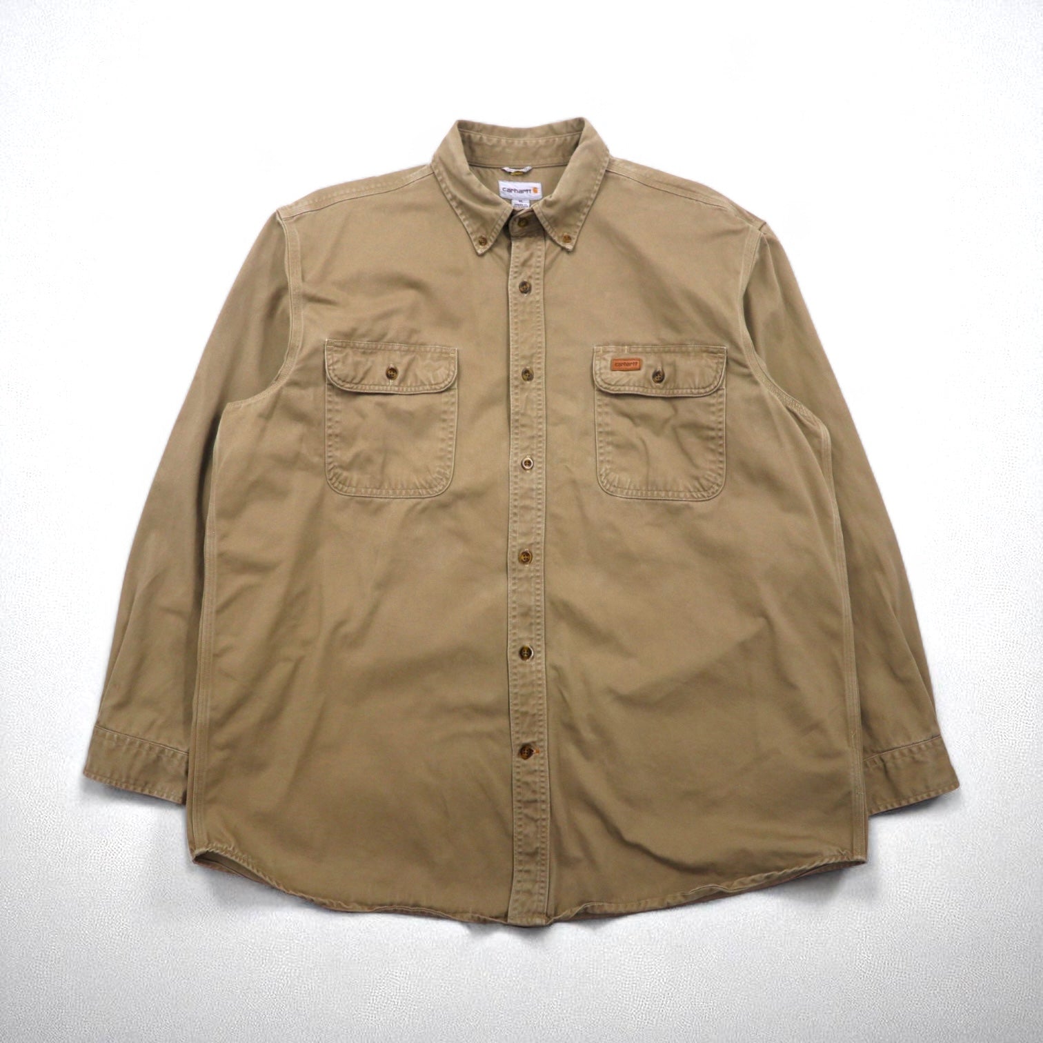 Carhartt Camicia da lavoro button-down XL Beige Doppia tasca OAKMAN S09 266