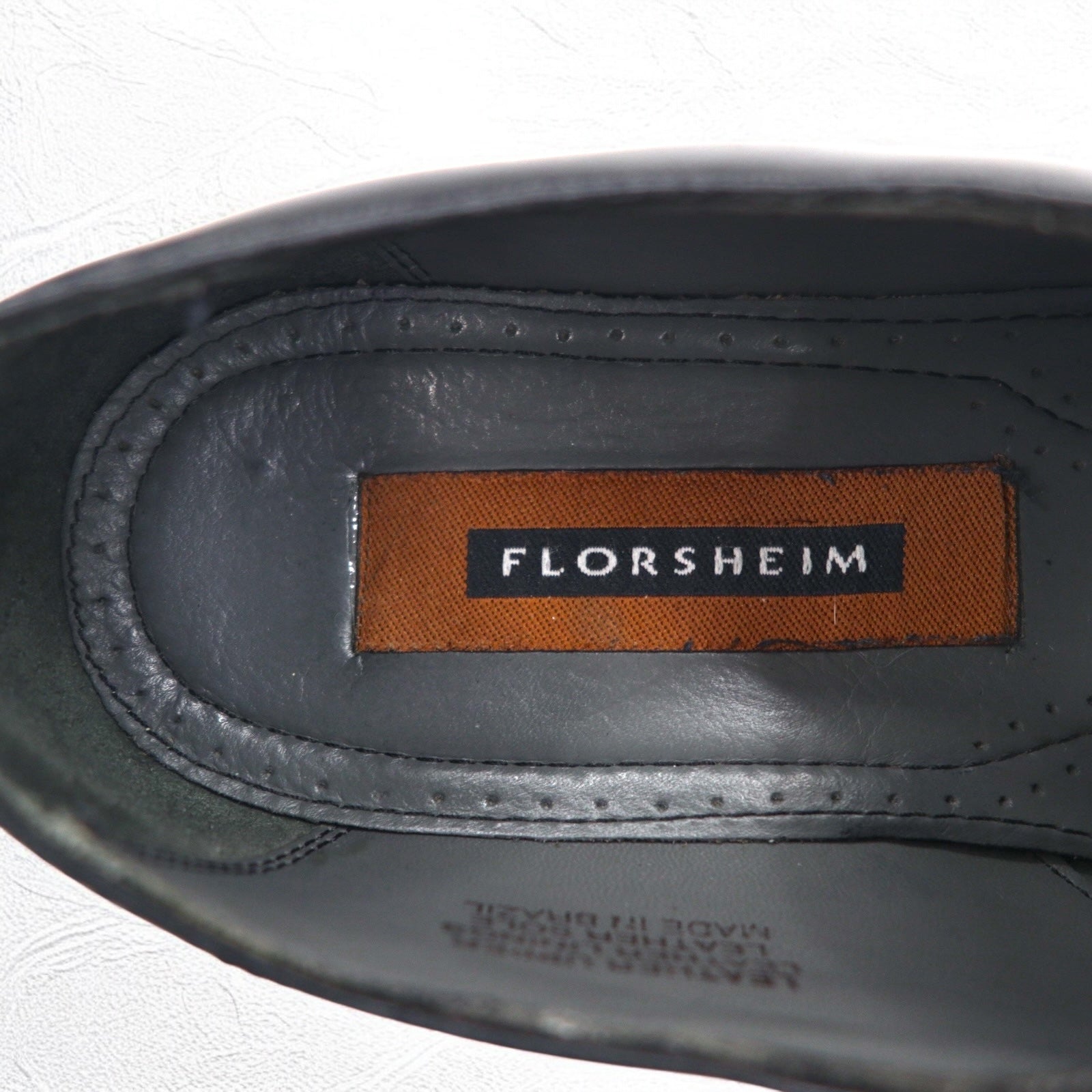 FLORSHEIM Scarpe stringate cap-toe 27cm pelle nera combinazione 18150 01 Made in Brazil