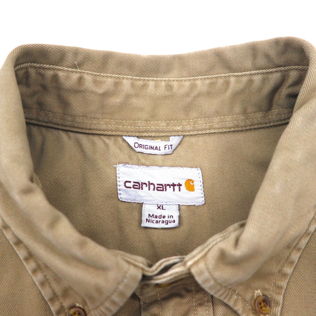 Carhartt Camicia da lavoro button-down XL Beige Doppia tasca OAKMAN S09 266