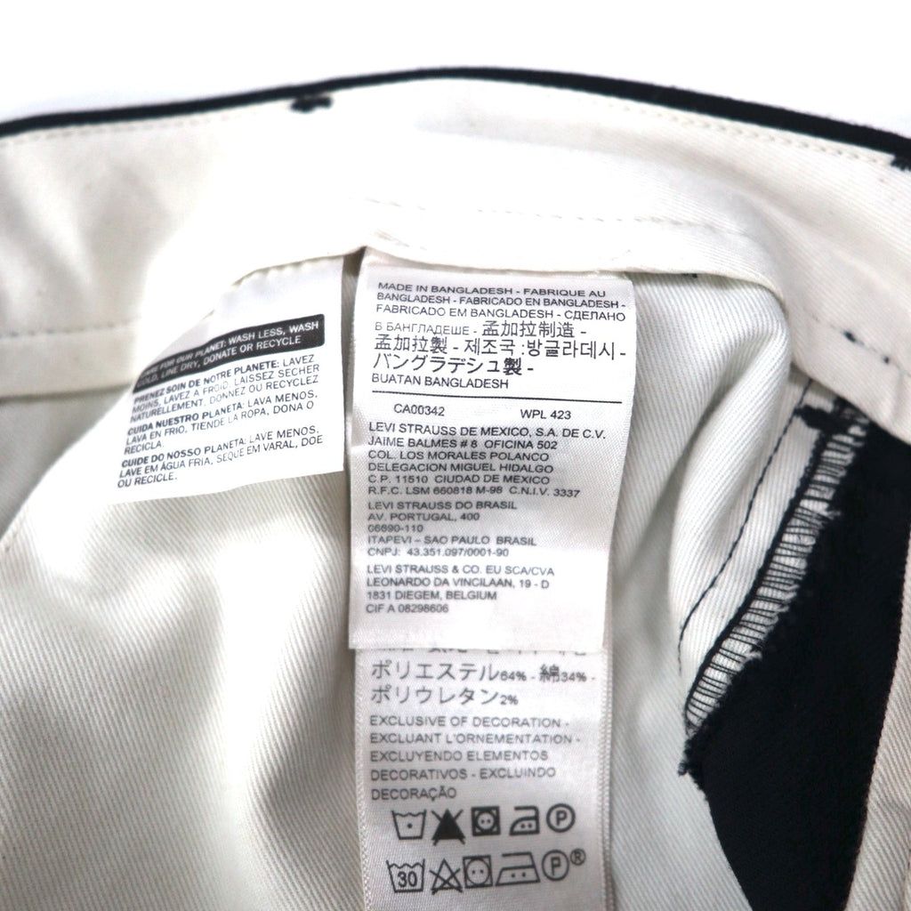 LEVI'S STA-PREST Pantaloni chino cropped ampi Neri Taglia M Taglio vivo CROPPED WIDE LEG CHINO 47873-0003