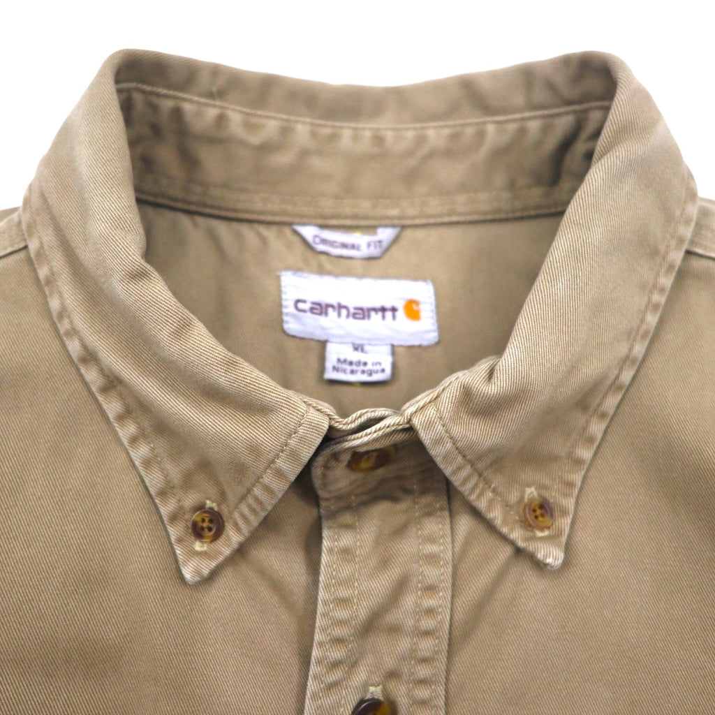 Carhartt Camicia da lavoro button-down XL Beige Doppia tasca OAKMAN S09 266