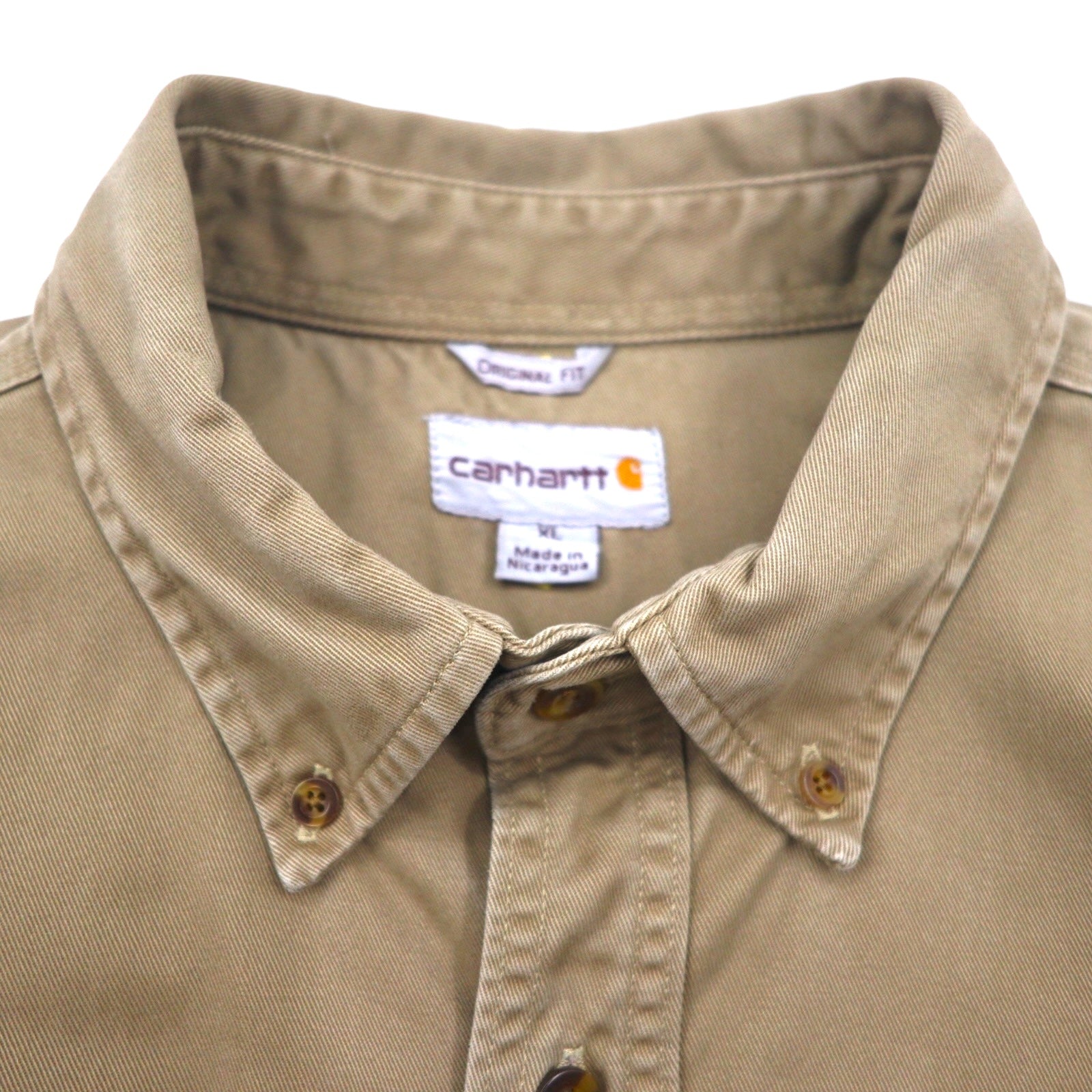 Carhartt Camicia da lavoro button-down XL Beige Doppia tasca OAKMAN S09 266
