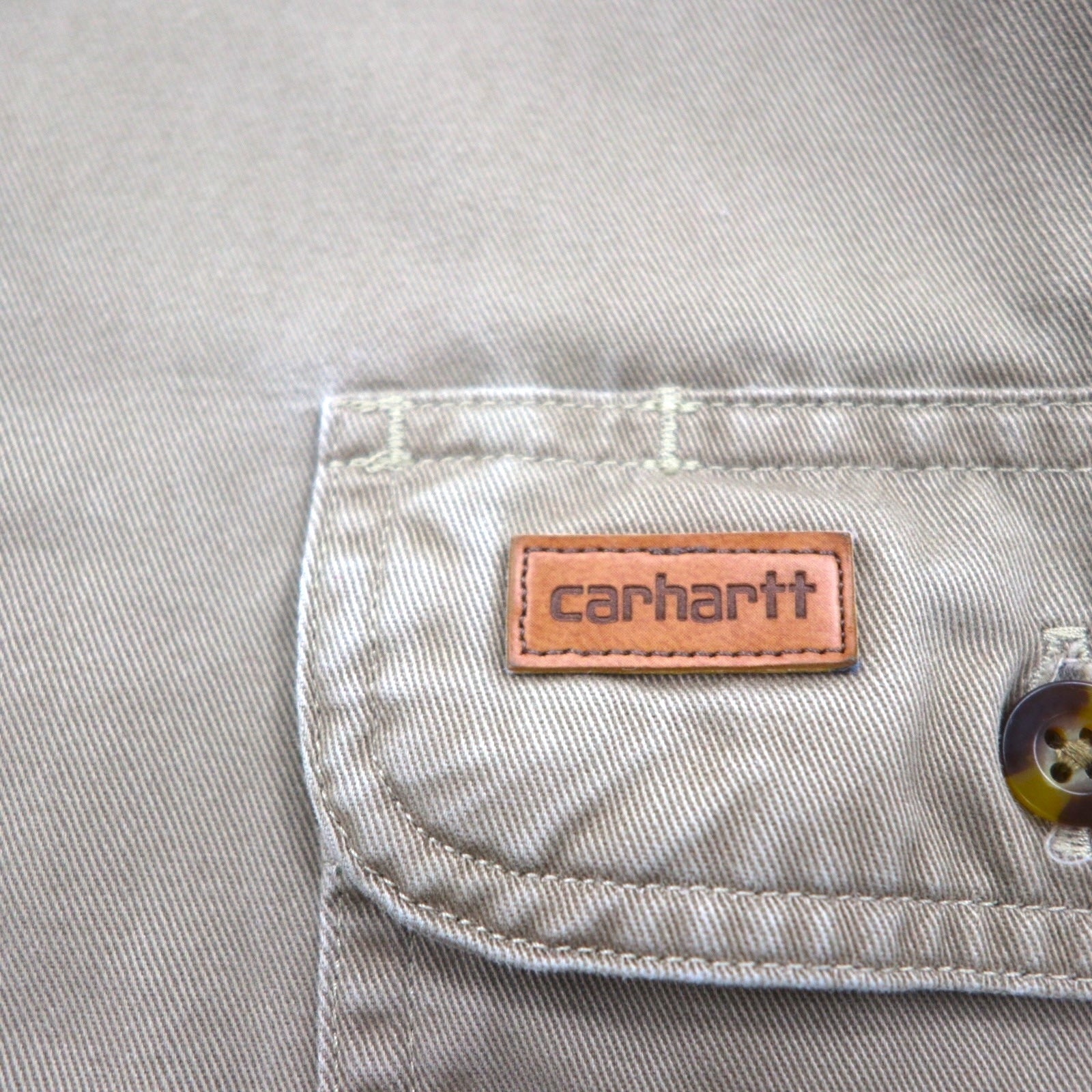 Carhartt Camicia da lavoro button-down XL Beige Doppia tasca OAKMAN S09 266