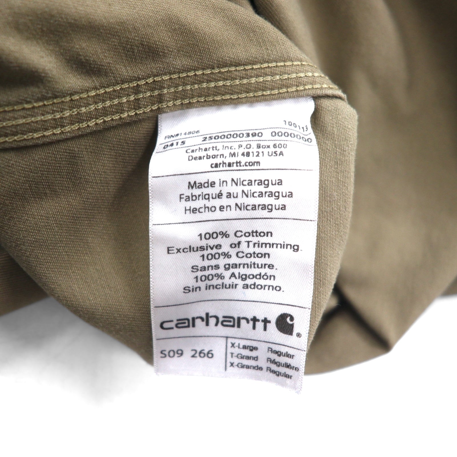 Carhartt Camicia da lavoro button-down XL Beige Doppia tasca OAKMAN S09 266