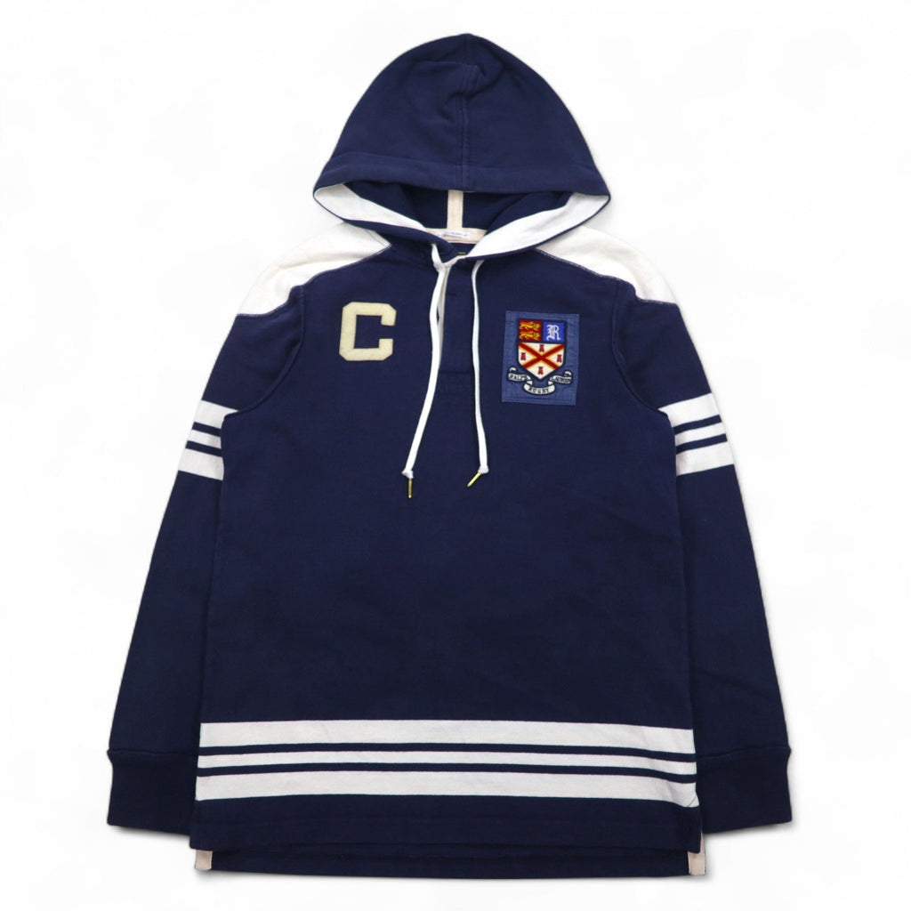 RUGBY RALPH LAUREN Polo Rugby Felpa con cappuccio L Navy Toppa Numeri CLASSIC RUGBY FIT