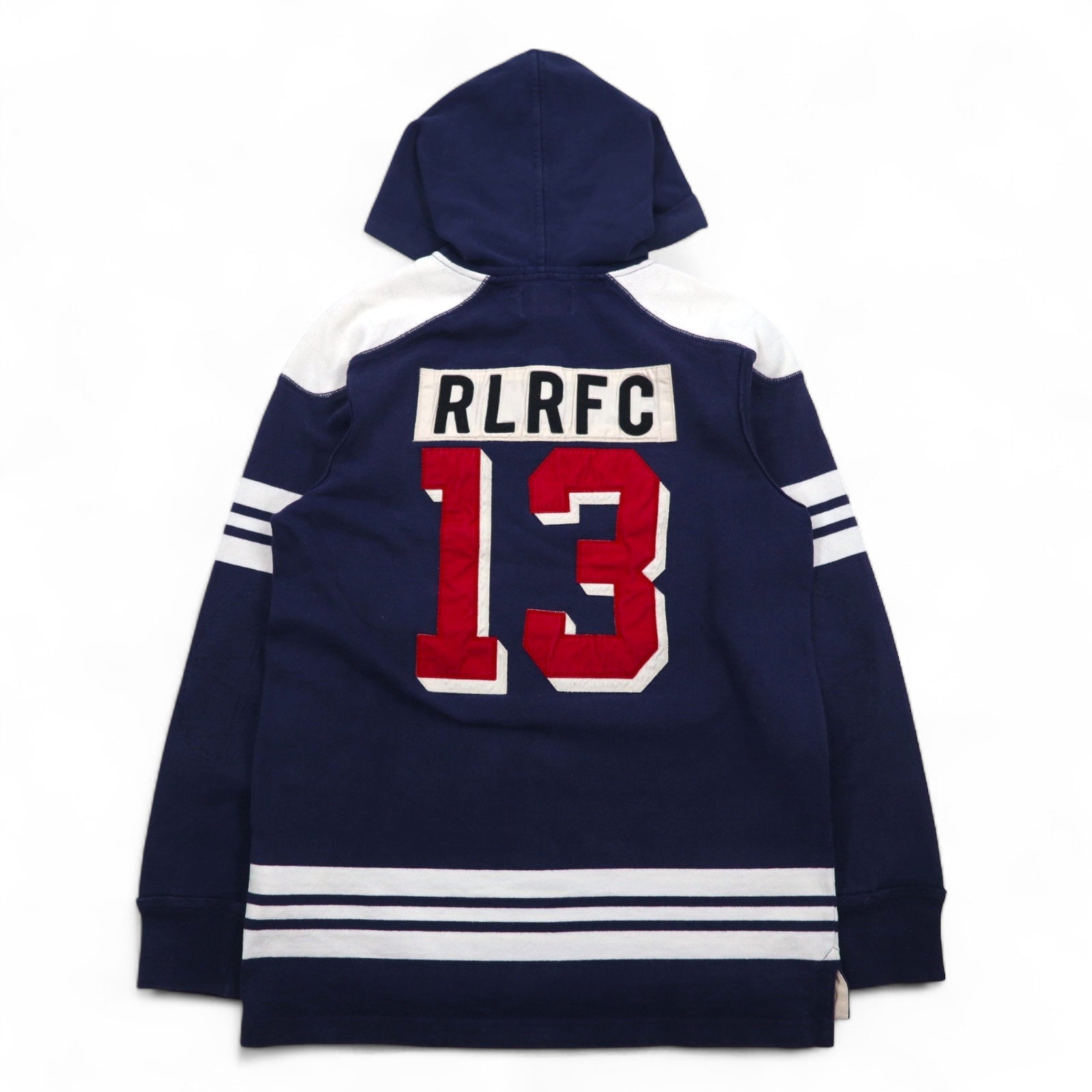 RUGBY RALPH LAUREN Polo Rugby Felpa con cappuccio L Navy Toppa Numeri CLASSIC RUGBY FIT