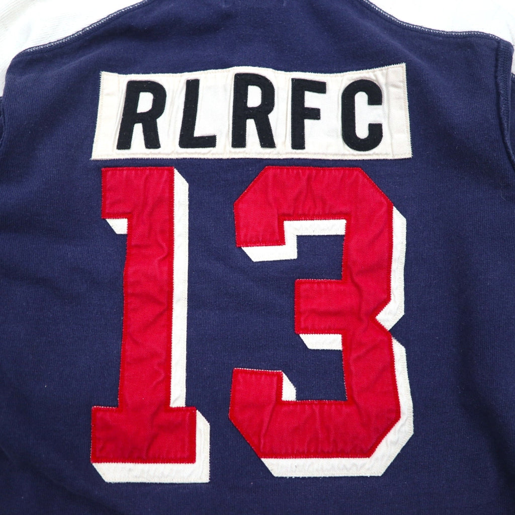 RUGBY RALPH LAUREN Polo Rugby Felpa con cappuccio L Navy Toppa Numeri CLASSIC RUGBY FIT