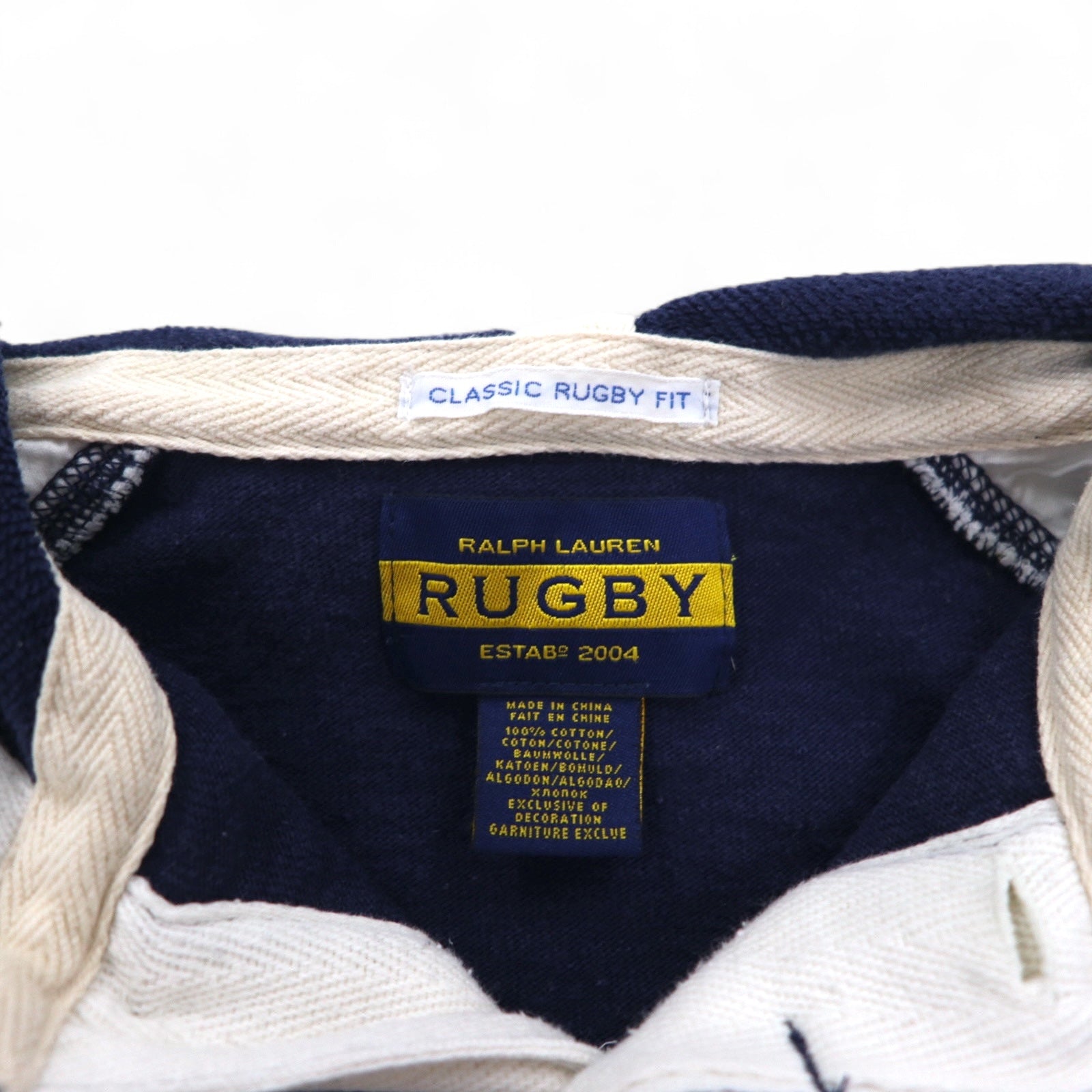 RUGBY RALPH LAUREN Polo Rugby Felpa con cappuccio L Navy Toppa Numeri CLASSIC RUGBY FIT
