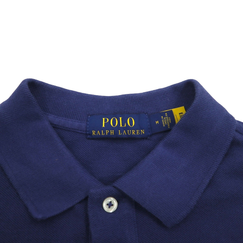 POLO RALPH LAUREN Polo a righe M blu navy cotone piqué piccolo ricamo pony