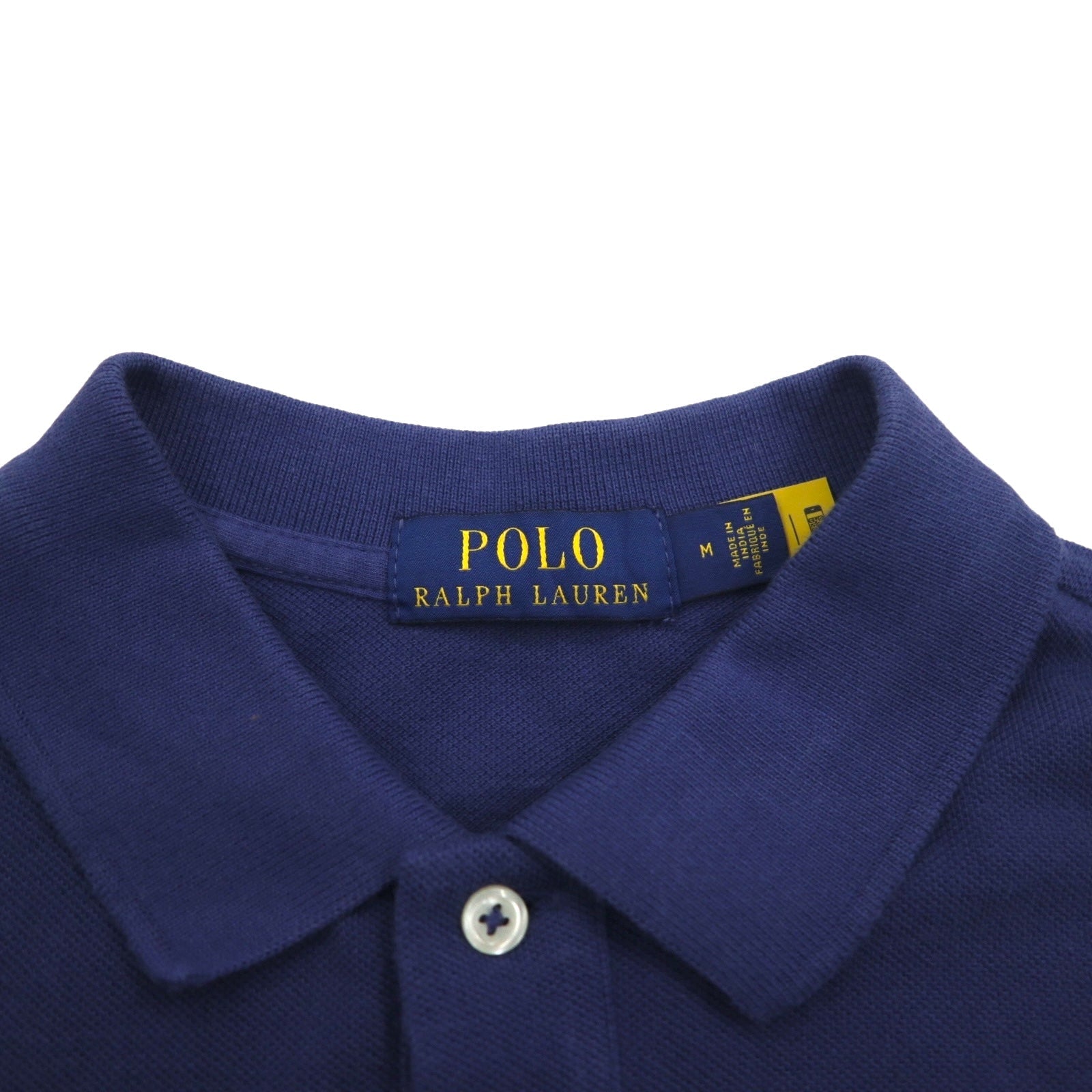 POLO RALPH LAUREN Polo a righe M blu navy cotone piqué piccolo ricamo pony