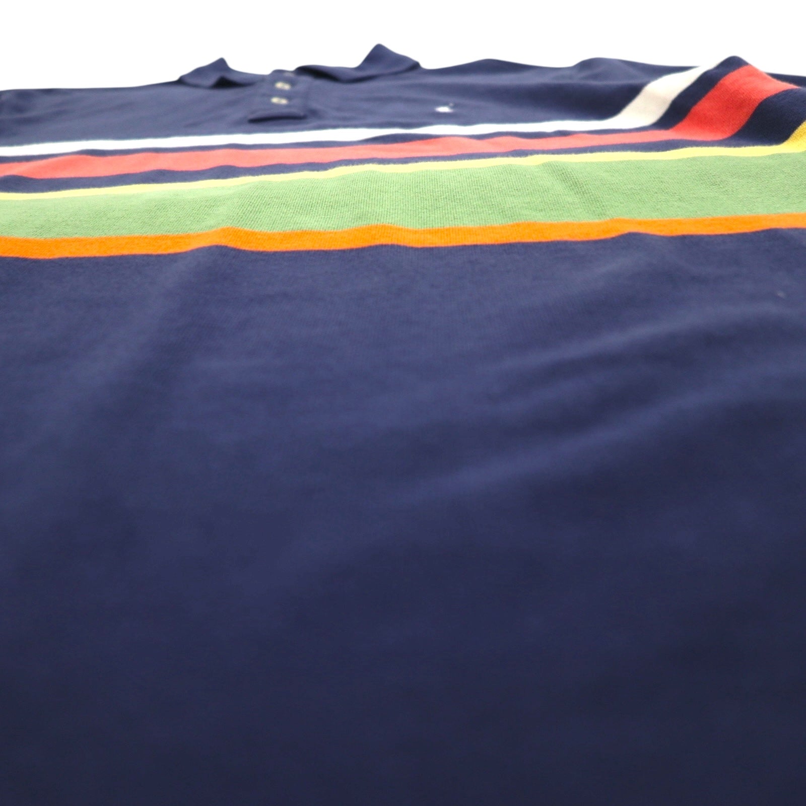 POLO RALPH LAUREN Polo a righe M blu navy cotone piqué piccolo ricamo pony