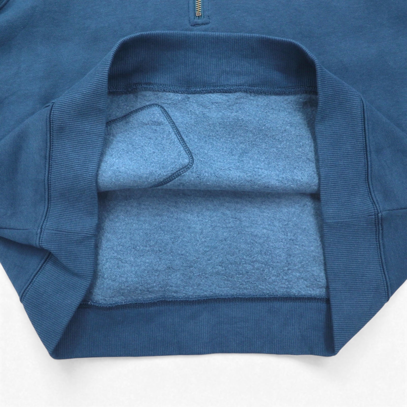 Carhartt felpa mezza zip relaxed fit 2XL blu tinta unita con tasca a marsupio e interno felpato 105657