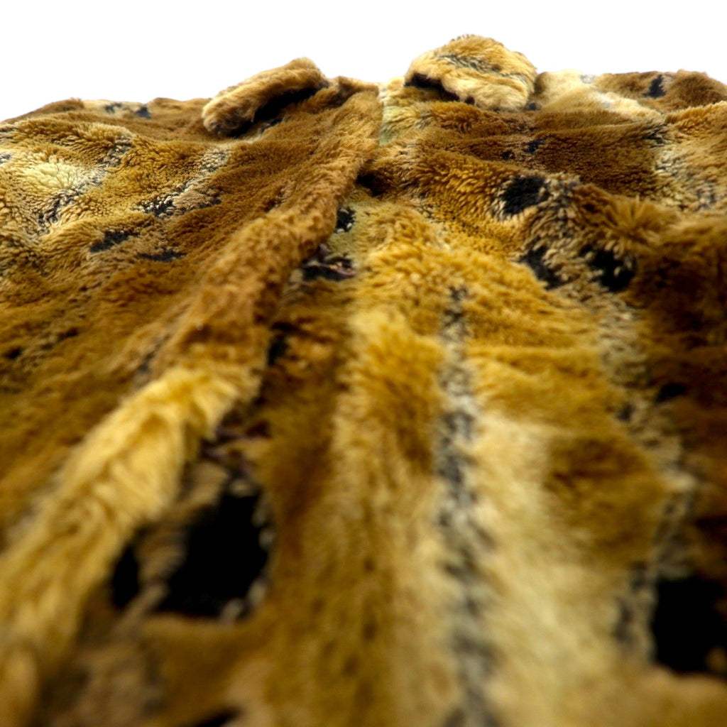 Giacca / cappotto in finta pelliccia leopardata anni '90, taglia XL, colore marrone, stampa all-over in poliestere