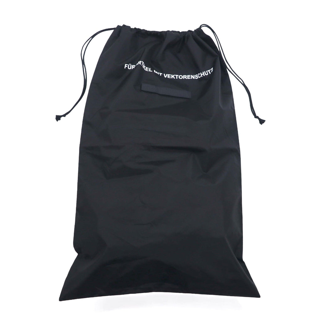Borsa da lavanderia con coulisse dell'esercito tedesco, in poliestere nero, con stencil, deadstock, mai usata.