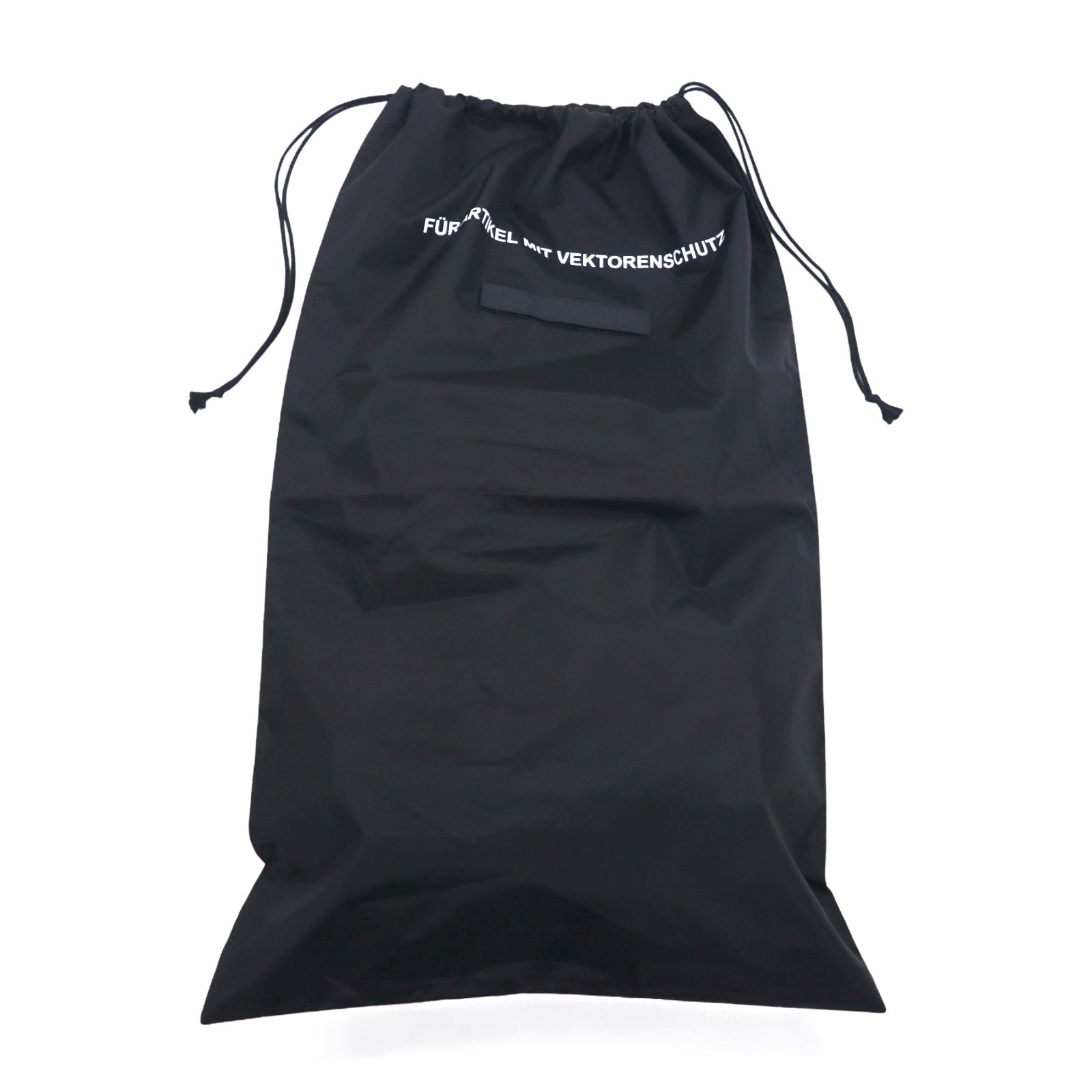 Borsa da lavanderia con coulisse dell'esercito tedesco, in poliestere nero, con stencil, deadstock, mai usata.