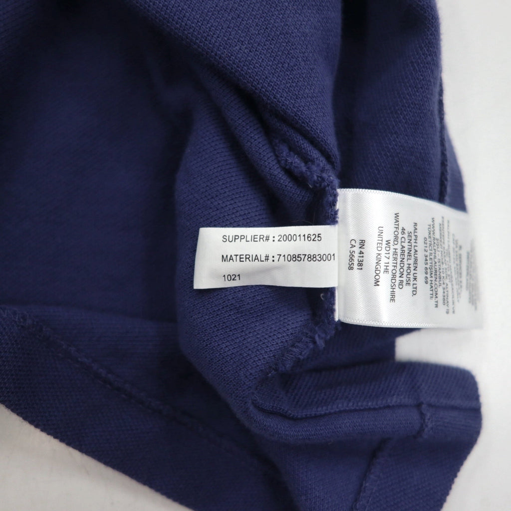 POLO RALPH LAUREN Polo a righe M blu navy cotone piqué piccolo ricamo pony